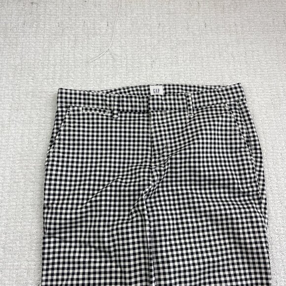 GAP Slim City Crop Pants Black & White Gingham Plaid Women’s Size 4 Casual - Picture 2 of 11